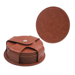 2025 dernière conception sous-verre en cuir de forme carrée dernière conception décor de Table bois et pierre ustensiles de cuisine de haute qualité sous-verre à café - Product Image 4