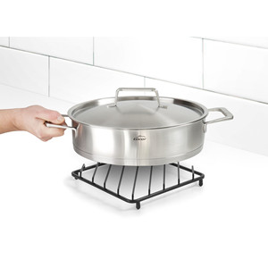 Griglia di raffreddamento quadrata nera in filo metallico per pentole e padelle, supporto per utensili da cucina - Product Image 2