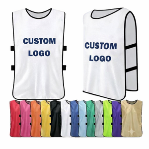 Lightweight Custom polyester Soccer coaching Bib <b>Vest</b> <b>WHITE</b> Breathable Football Practice Team Scrimmage Sporty style fit - Product Image 1