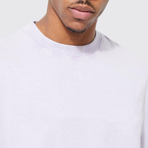 New Men's Organic Cotton Logo Custom T-Shirt Wholesale <b>Drop</b> Shoulder Oversize <b>Acid</b> Wash O-Neck Fleece Fabric Eco-Friendly Custom - Product Image 4