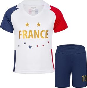 Italy National Team Jersey Set Blue <b>Red</b> White Shorts With Number 10 Polyester Kids Sports Wear - Product Image 4