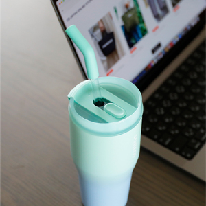 SANTECO ANIE Insulated Tumbler 2WAY Stainless Steel 670ml <b>Straw</b> Direct Drink Gradient Design Hot <b>Cold</b> Office <b>Cup</b> - Product Image 3
