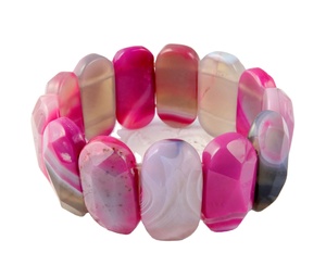 Bracelet en résine rose pour femme, large et extensible, en acrylique épais, design tendance et élégant, idéal pour les fêtes - Collection 2026 - Product Image 1