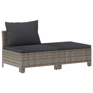 Conjunto de Muebles de Jardín Grandes en Ratán Sintético Gris con Acero con Recubrimiento en Polvo, Elegantes Muebles de Exterior - Product Image 6