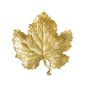 Décoration de feuilles Plateau de service Organisateur de bijoux de qualité supérieure Matériau de moulage d'aluminium le plus vendu - Product Image 1