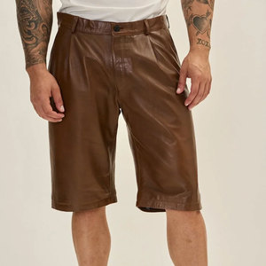 Shorts de sport respirants en cuir véritable pour hommes 2026 avec cordon de serrage – Nouveauté en vente - Product Image 1