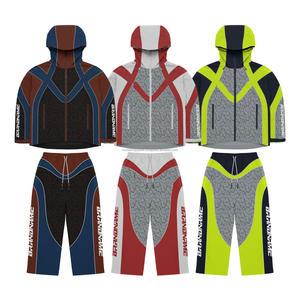 Conjuntos de Chaqueta y Pantalones Deportivos Vintage Personalizados al por Mayor, Ropa Deportiva de Nailon Reflectante para Entrenamiento, Traje Deportivo Cortavientos - Product Image 1