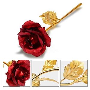 Rosa Roja Artificial Chapada en Oro, Hecha a Mano, Regalo del Día de San Valentín para Novia, Novio, Esposo, Esposa, Aniversario - Product Image 2