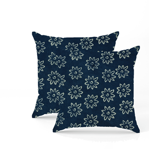 Funda de Cojín con Estampado Floral Índigo Hecho a Mano, Funda de Almohada Decorativa de Algodón, Adorno Bohemio Tradicional para el Hogar - Product Image 2