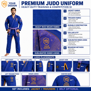 ชุดยูโด IBJJF ยี่ห้อ MANGOES FASHION น้ำหนักเบา 440 กรัม ผ้าทอสีทอง เสื้อแจ็คเก็ตผ้าฝ้าย ระบายอากาศได้ดี ซับเหงื่อ กางเกงริปสตอป ทนทาน - Product Image 5