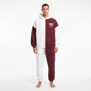Conjunto Deportivo Personalizado para Hombre, de Felpa de Algodón Grueso, Corte Holgado, Sudadera con Hombros Caídos, Pantalones Deportivos de Dos Tonos, Estilo Color Block - Product Image 5