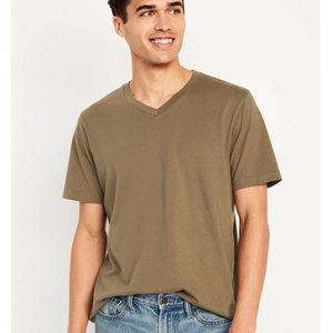 Camisetas de Manga Corta con Cuello Redondo de Alta Calidad, Camisetas Casuales de Algodón Puro con Estampado, Camisetas de Corte Regular, Camisetas de Alto Rendimiento con Cuello en V - Product Image 1