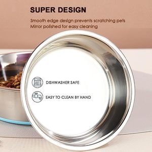 SKI - Platos para Perro Personalizados con Logotipo, de Acero Inoxidable Pulido Brillante, Base Redonda de Goma Antideslizante, Varios Tamaños (200 ml) - Product Image 4