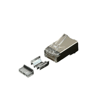 Connecteurs EXW RJ45 8P8C Cat6a avec placage à l'or 3,15,50U Cat 6A blindé Rj45 connecteurs traversants connecteurs cat 6a