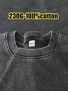 T-shirt Homme Oversize Boxy en Coton Lavé Style Décontracté avec Logo Personnalisé, Effet Délavé Vintage et Lavage Acide pour Streetwear - Product Image 6