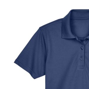 Polo pour femme bleu marine avec broderie, manches courtes, col, mélange de coton, décontracté, golf, affaires, mode, vêtements - Product Image 4