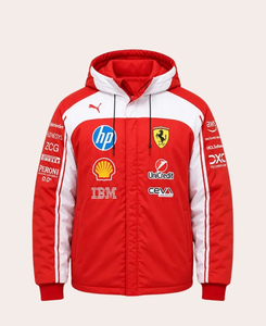 Veste de Grand Prix F1 Premium Charles Leclerc |   Veste d'équipe de course personnalisée en gros, édition course sur mesure, culture des sports motorisés - Product Image 2