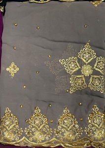 A.K.TRENDY Hijab pour femmes musulmanes, foulard classique en mousseline de soie, broderie florale avec pierres, motif uni, respirant, doux pour la peau, chaud - Product Image 4