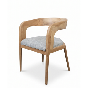 Fauteuil en teck écologique et durable avec siège rembourré, chaise de salle à manger moderne pour restaurant, hôtel, maison, mobilier de salle à manger - Product Image 1