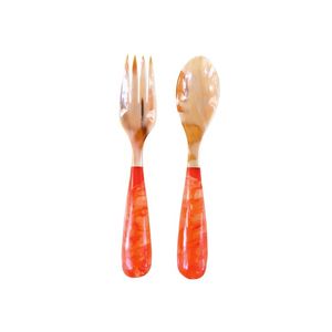 Magnifiques ustensiles de service à salade en résine inspirés de l'océan, ensemble de serveurs à salade jetables écologiques, dernières nouveautés en vaisselle durable en résine - Product Image 5