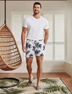 Men's <b>White</b> Plaid Print <b>Cargo</b> Shorts Mid Waist Drawstring Quick Dry Casual with Pockets Back Logo 100% Polyester - Product Image 6