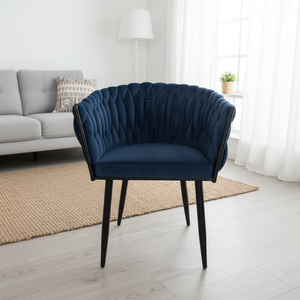 Luxury <b>Navy</b> Blue <b>Velvet</b> <b>Dining</b> <b>Chair</b> for Home Kitchen Restaurant Hotel Furniture - Product Image 1