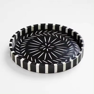 Handmade Art Deco Bone Inlay <b>Rectangle</b> Serving Tray Floral Design Luxury Home Decor <b>Coffee</b> <b>Table</b> by blossom craft india - Product Image 6