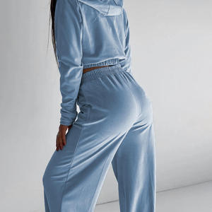 Women's Two-Piece Reversible <b>Athletic</b> Tracksuit Set High-Stretch 100% Cotton Hip-Hop Activewear Eco-Friendly Fleece Lining for - Product Image 6