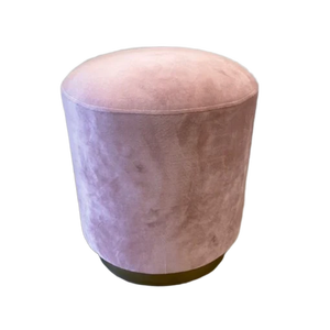 Modern Pink Velvet Ottoman Stool Living Room Furniture Contemporary Design Soft Upholstery Home Decor - Product Image 1