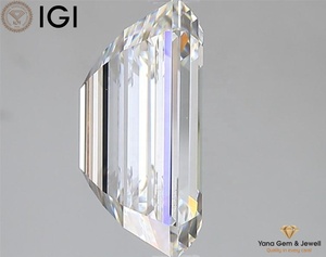 5.01 Carat F Blanc VVS2 Clarté Émeraude Coupe CVD Lab Grown Diamond 11.49 MM IGI Certificat Déclaration Anneau Boutique Bijoux - Product Image 3