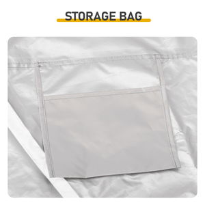 Light Gray 6.8x4.9FT Arched Bicycle <b>Storage</b> Shed 210D PU Silver Coated Oxford Black Fiberglass Rod Frame Front Side Dual <b>Camping</b> - Product Image 6