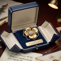 Broche de revers personnalisée en laiton de luxe avec logo floral émaillé pour femmes