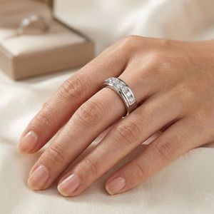 High Quality Simple 18K 14K Solid White Gold Luxury Natural Brilliant Cut White D Color Graduation IGI Certified <b>Fine</b> <b>Rings</b> - Product Image 2