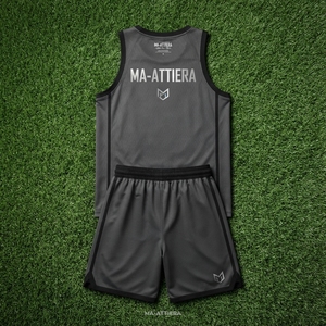 MA-ATTIERA ชุดเสื้อบาสเก็ตบอลแขนกุดสีดำแบบกำหนดเองและชุดกางเกงขาสั้นชุดฝึกซ้อมกีฬาระบายอากาศได้ - Product Image 6