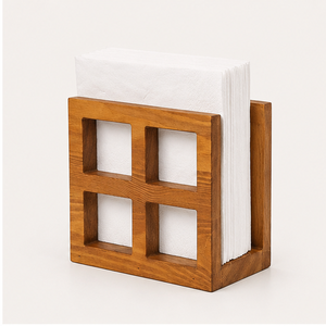 Wooden Eco-Friendly Rectangle Napkin Holder Mixed Hardwood Striped Design Tissue <b>Paper</b> Stand for <b>Kitchen</b> Dining Table Home Decor - Product Image 6