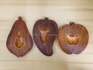 Juego de Vajilla de Madera Natural Ecológica, Moderna y Hecha a Mano, Plato de Servir de Acacia para Sushi, Postre, Fruta, Pan y Sopa - Product Image 4