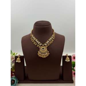Indian Ethnic Rupa Chorski Premium Gold Plated Bridal Necklace & Earring Set - Product Image 1