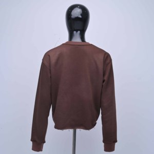 Camisetas de Alta Calidad con Logotipo Personalizado, Fabricantes de Camisetas Ecológicas de Cuello Redondo, Manga Larga, Felpa de Algodón Suave, Estilo Urbano Elegante para Mujer - Product Image 5