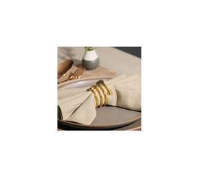 Ronds de serviette en métal doré élégants en spirale pour la décoration de table moderne, porte-serviettes minimaliste en spirale dorée - Product Image 1