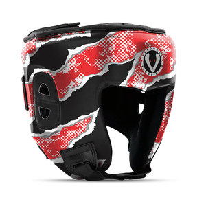Venomous Red Viper <b>Boxing</b> <b>Headgear</b> Leather MMA Muay Thai Protective Head Guard Shock Absorbent Adjustable Fit - Product Image 3