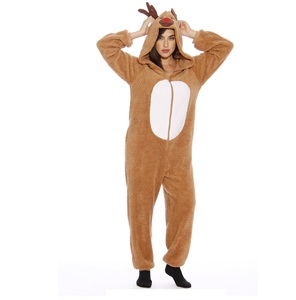 Tuta Intera Traspirante da Donna <span class=keywords><strong>Elegante</strong></span> in Pile, Pigiama con Cappuccio a Cartoni Animati, Antibatterico ed Ecologico - Product Image 6