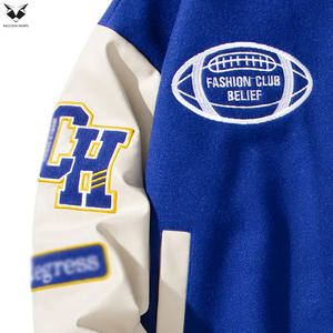 Chaqueta Varsity con Diseño Personalizado para Hombre, Ligera, Resistente al Viento, Deportiva, Estilo Béisbol, Cuello Acanalado, Chaqueta Casual - Product Image 4