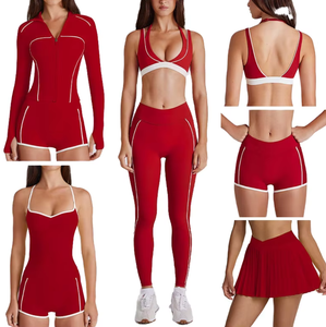 Custom Made Women's Yoga Set <b>Spandex</b>/Nylon 2-Piece Breathable High-Waisted Sleeveless Top & <b>Shorts</b> <b>with</b> Elastic Waistband - Product Image 5