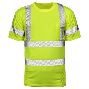 Hi Vis Custom Unisex Safety Polyester/Cotton Breathable <b>Heat</b> Transfer Printed Work Wear Reflective Tape High Visibility Working - Product Image 4