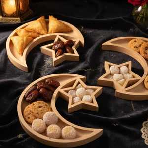 Premium Walnut Wooden Serving Tray Islamic Home Decor Ramadan Dates Tray Arabic Hospitality Serving Bowl - Product Image 3