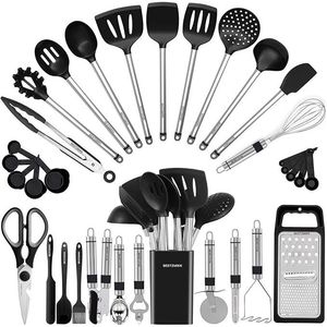 Set di 33 Utensili da Cucina in Silicone e Acciaio Inossidabile per Pentole Antiaderenti - Gadget da Cucina Inclusi Cucchiai - Product Image 1