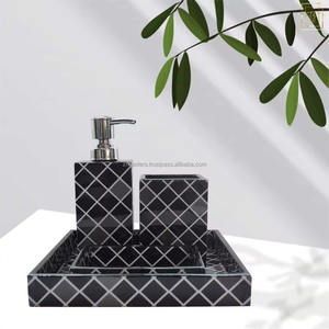 Juego de baño con incrustaciones de concha de nuevo diseño, accesorios de tocador hechos a mano para fregona para interiores elegantes de hogares, spa y hoteles - Product Image 3