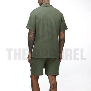 Ensemble décontracté d'été pour hommes US APPAREL – T-shirt et short respirants en polyester/coton tricoté – Vente en gros à prix abordable, personnalisable - Product Image 4