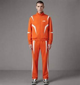 Ensemble de survêtement coupe-vent personnalisé de haute qualité avec logo, fermeture éclair intégrale, survêtement en nylon surdimensionné pour hommes - Product Image 1
