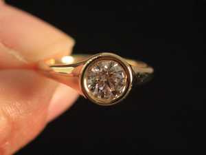 Classic Lab Grown 1.01CT Round Cut <b>Diamond</b> Bezel Set <b>Ring</b> For Unisex 14K Solid Gold Surprise Wedding Charms Jewelry For Her - Product Image 2